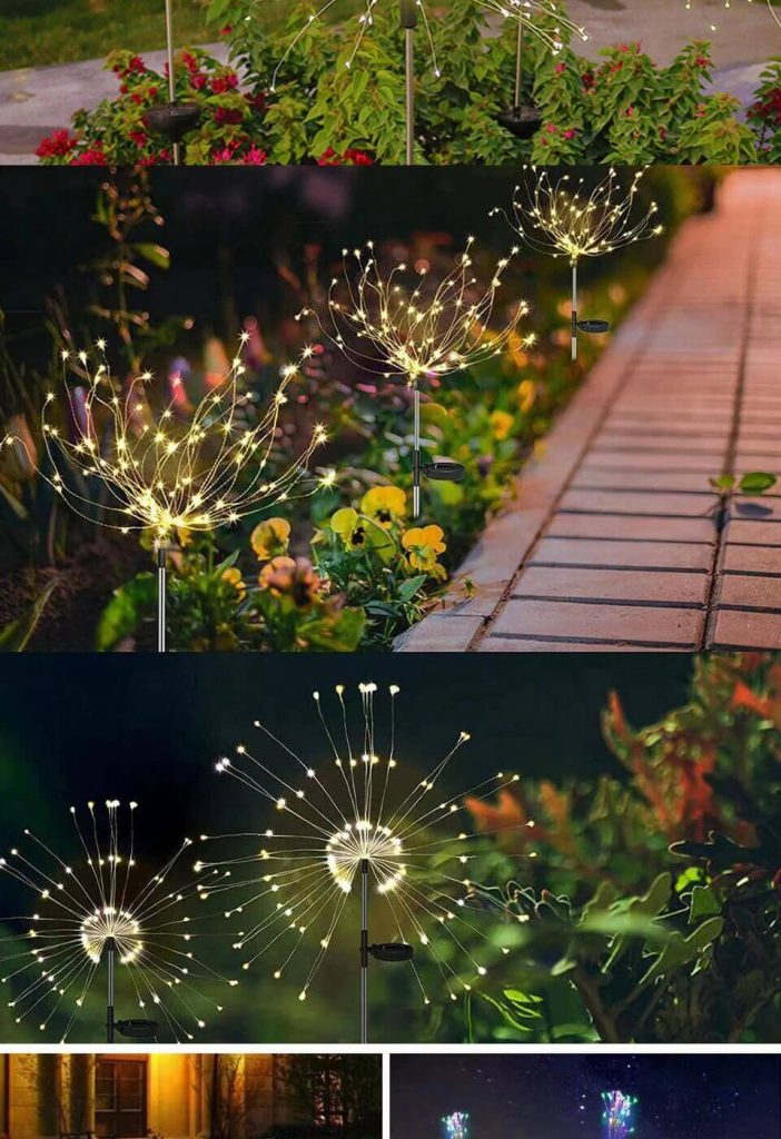 Садовые светильники «Фейерверк» на солнечных батарейках